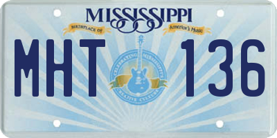 MS license plate MHT136