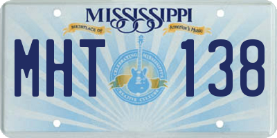 MS license plate MHT138