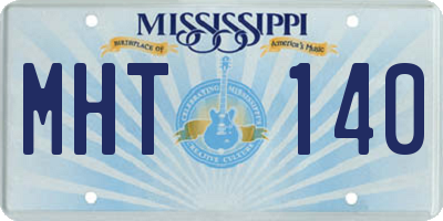 MS license plate MHT140