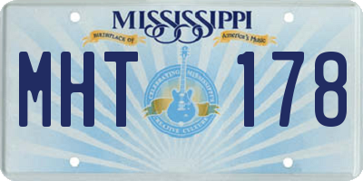 MS license plate MHT178