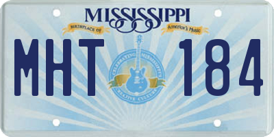 MS license plate MHT184