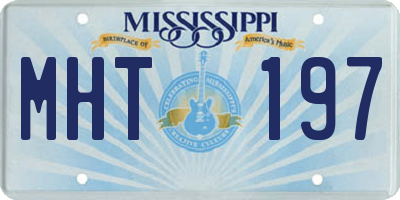 MS license plate MHT197