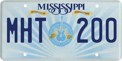 MS license plate MHT200