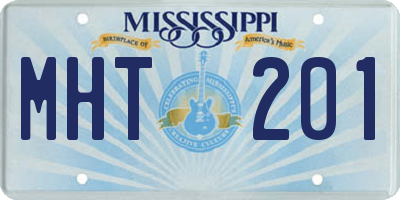 MS license plate MHT201