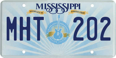 MS license plate MHT202
