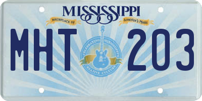 MS license plate MHT203