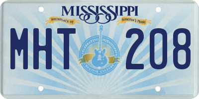 MS license plate MHT208