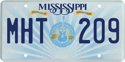 MS license plate MHT209