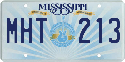 MS license plate MHT213