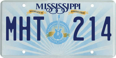 MS license plate MHT214