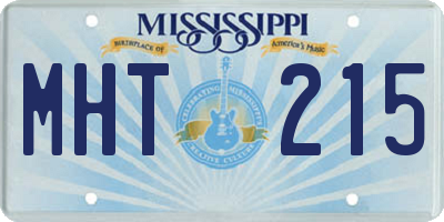 MS license plate MHT215