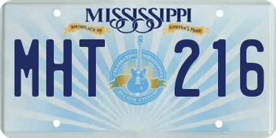 MS license plate MHT216