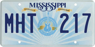 MS license plate MHT217