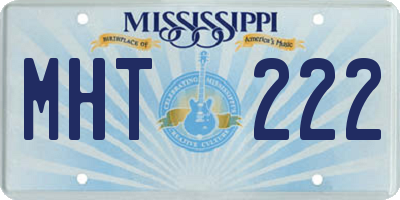 MS license plate MHT222