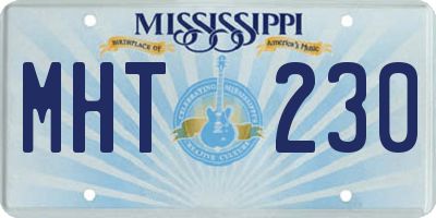 MS license plate MHT230