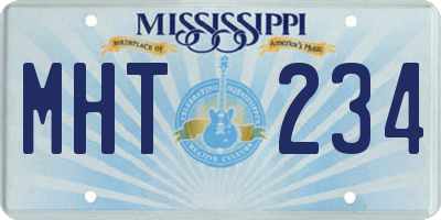 MS license plate MHT234