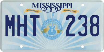 MS license plate MHT238