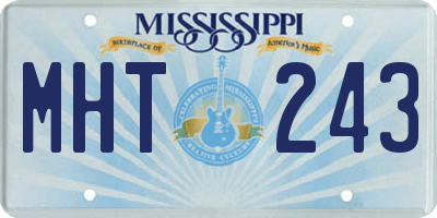 MS license plate MHT243