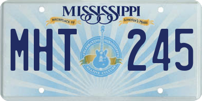 MS license plate MHT245