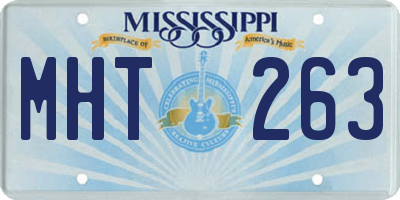 MS license plate MHT263