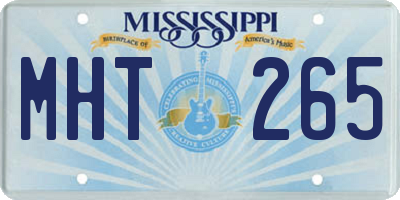 MS license plate MHT265