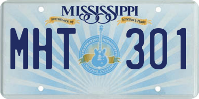 MS license plate MHT301