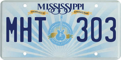 MS license plate MHT303