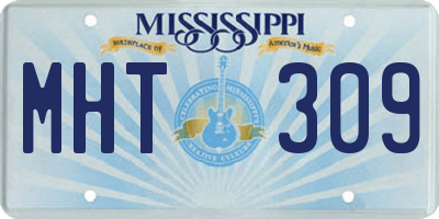 MS license plate MHT309