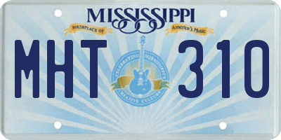 MS license plate MHT310