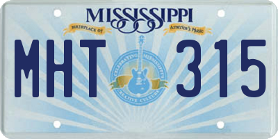 MS license plate MHT315