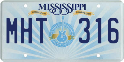 MS license plate MHT316