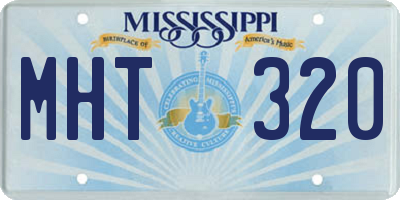 MS license plate MHT320