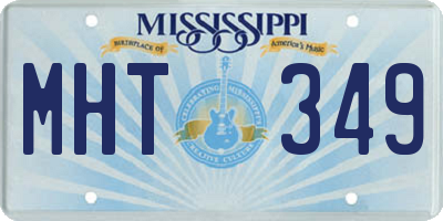 MS license plate MHT349