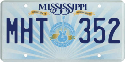 MS license plate MHT352
