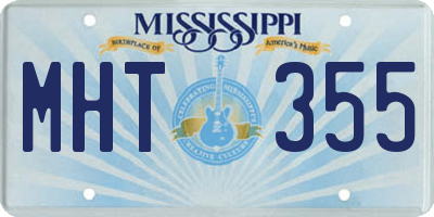 MS license plate MHT355