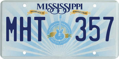 MS license plate MHT357