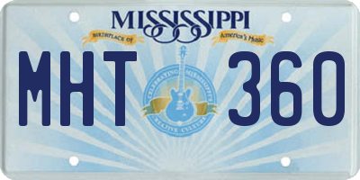 MS license plate MHT360