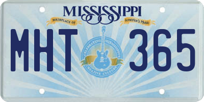 MS license plate MHT365