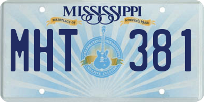 MS license plate MHT381