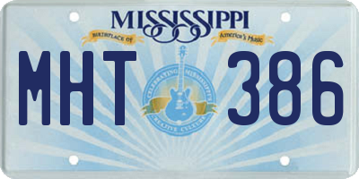 MS license plate MHT386