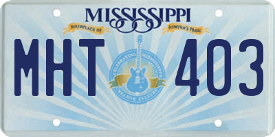 MS license plate MHT403