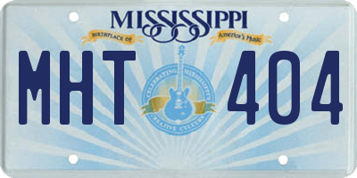 MS license plate MHT404
