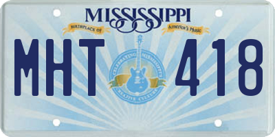 MS license plate MHT418