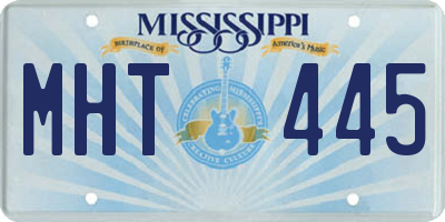 MS license plate MHT445