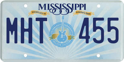 MS license plate MHT455