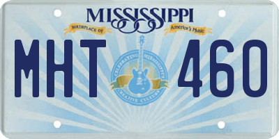MS license plate MHT460