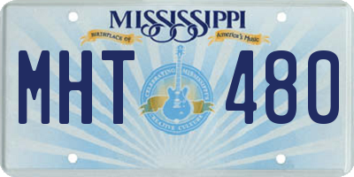 MS license plate MHT480