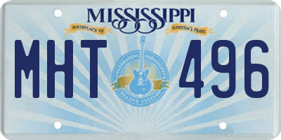 MS license plate MHT496