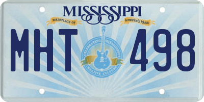 MS license plate MHT498