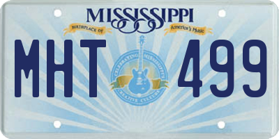 MS license plate MHT499